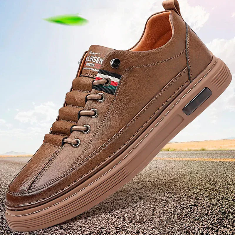 Tênis Casual Italian™ - de couro Legitimo + Relogio de Brinde