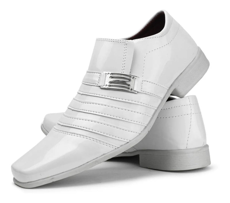 Sapato social de couro classico + cinto de brinde